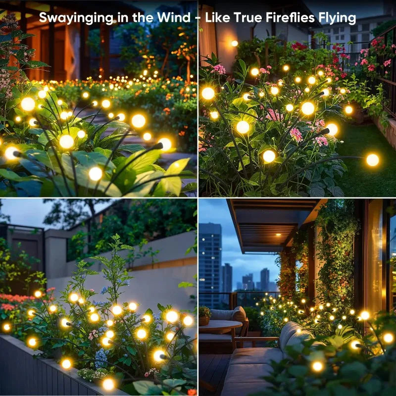 Solar Firefly Light String Courtyard Light Suitable for Outdoor Garden Decoration Wind Swing Light Ground Insertion Lawn Light