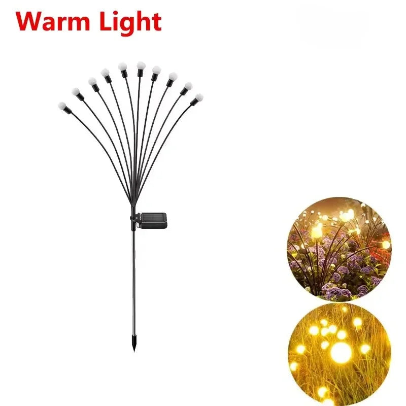 Solar Firefly Light String Courtyard Light Suitable for Outdoor Garden Decoration Wind Swing Light Ground Insertion Lawn Light