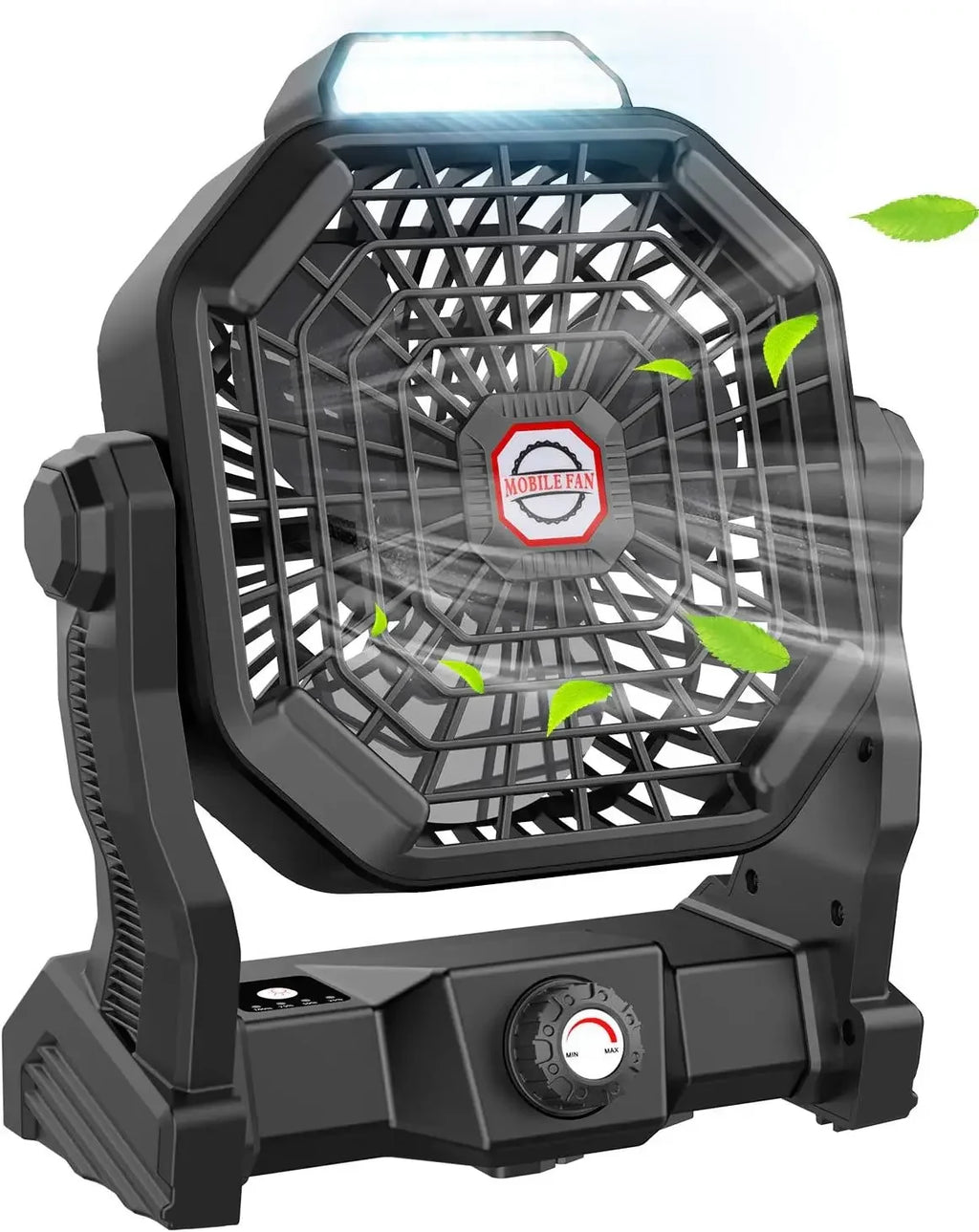 Portable Camping Fan, Rechargeable Battery Powered Tent Fans for Camp Hanging, [8-36Hrs Runtime], 9 Inch, Stepless Speed, Powerf