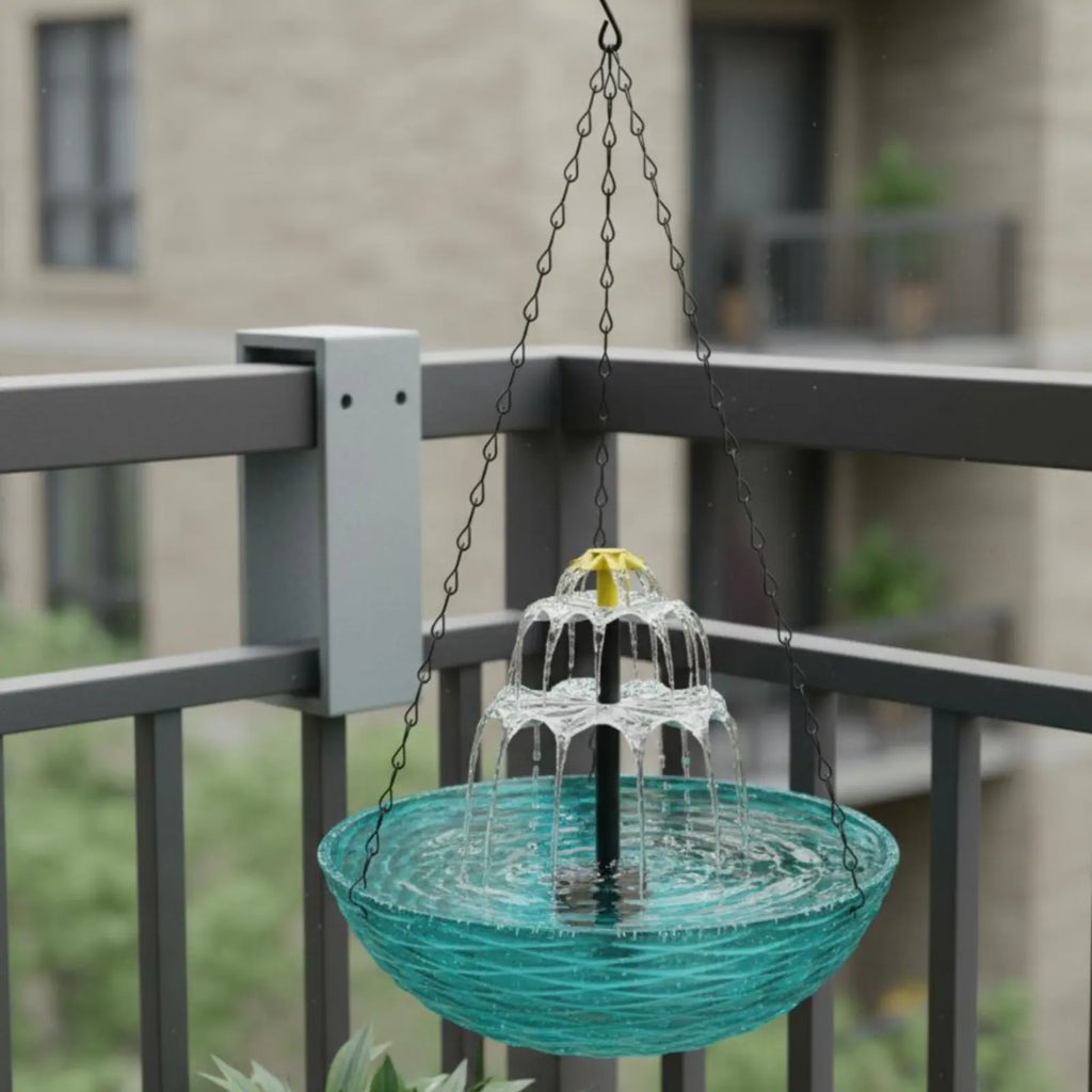 Solar Hanging Bird Bath No Wiring Solar Bird Bath Fountain Garden Decor Easy to Hang