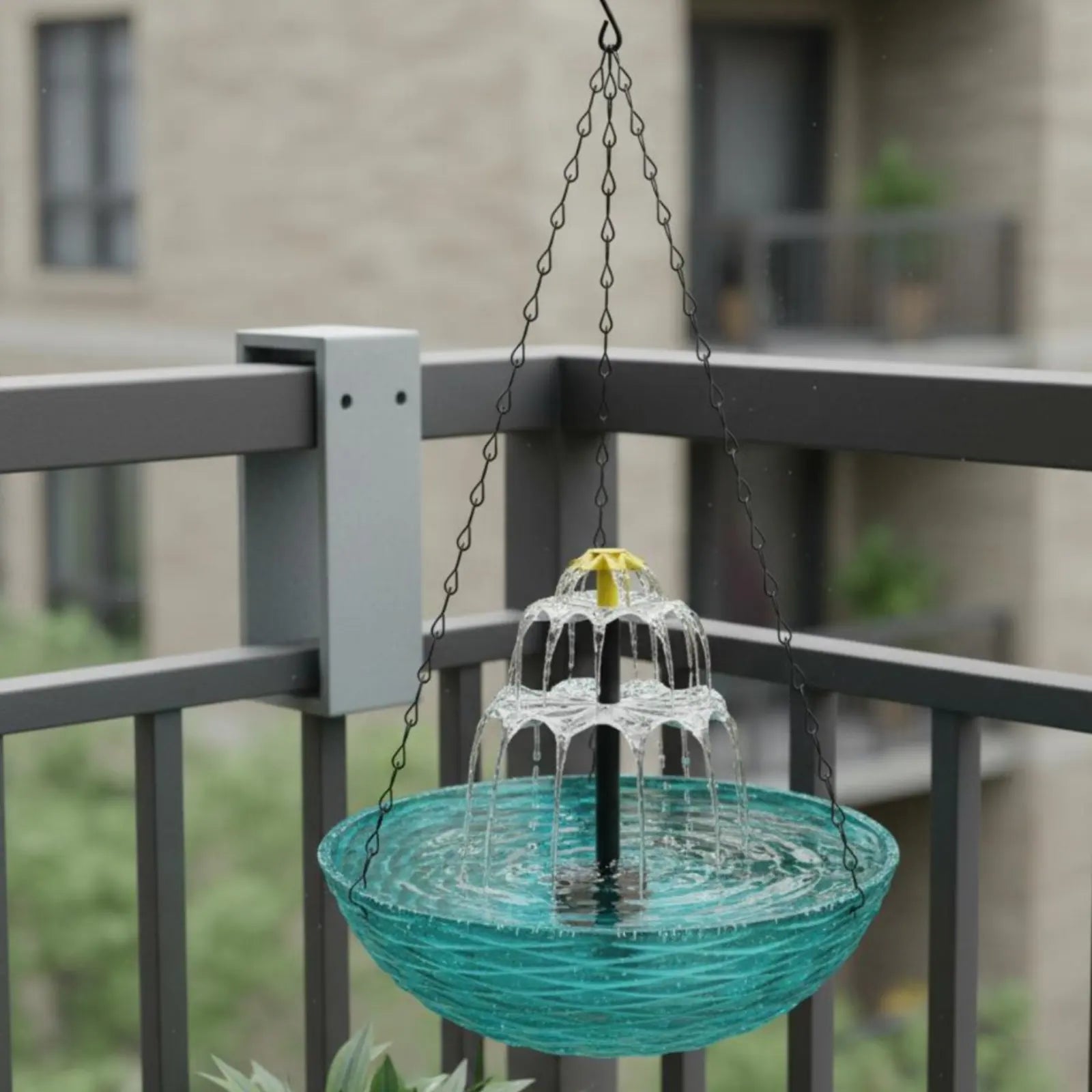 Solar Hanging Bird Bath No Wiring Solar Bird Bath Fountain Garden Decor Easy to Hang
