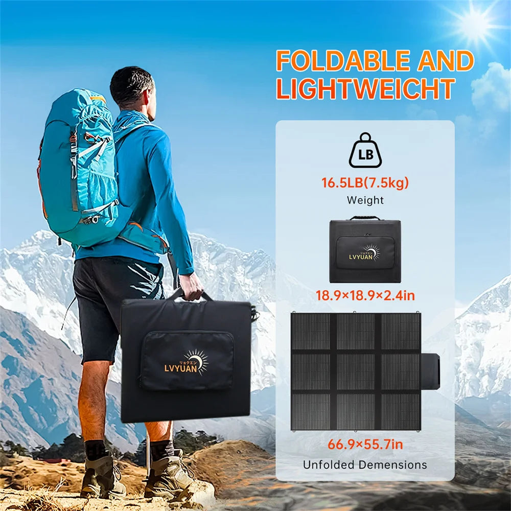 300w 12v Mono Portable Battery Chargeing Solar Panel Camping Foldable Solar Panel For Rv Off-grid Living